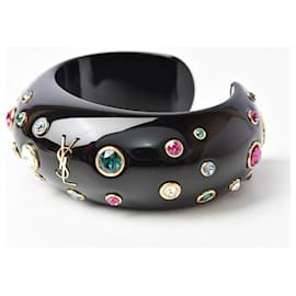 Yves Saint Laurent-Bracelet jonc en strass Saint Laurent-Multicolore