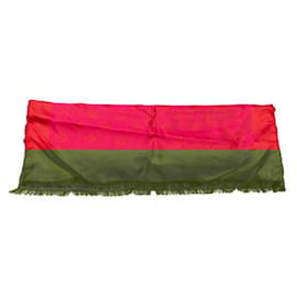 Louis Vuitton-Louis Vuitton Silk Monogram Scarf-Red