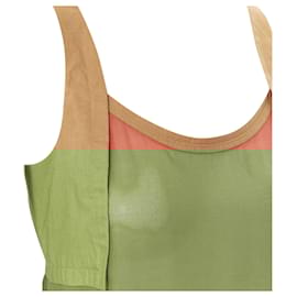 Hermès-Hermes cotton harness gauze rounded hem summer top-Orange