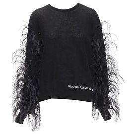Woll-Kaschmir-Feather-Pullover von Valentino Garavani Schwarz