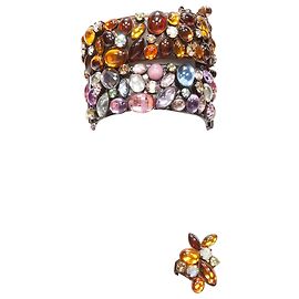 Furla Cocktailring-Set mit Strass Orange