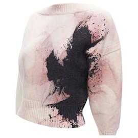 Alexander Mcqueen-Alexander McQueen Anemone floral print cropped sweater-White,Cream