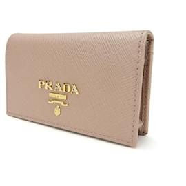 Prada-Prada Saffiano Card Case 1MC122 Pink Beige-Pink