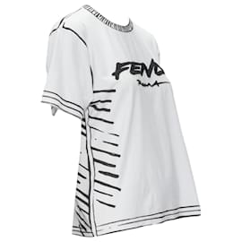 Fendi-Fendi Joshua Vides cotton print logo t-shirt-White