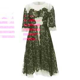 Dolce & Gabbana-Dolce & Gabbana lace panel silk cocktail dress-Red