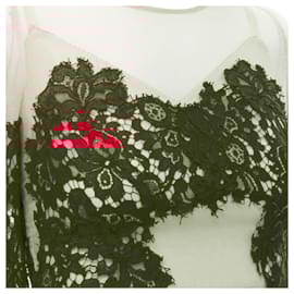 Dolce & Gabbana-Dolce & Gabbana lace panel silk cocktail dress-Red