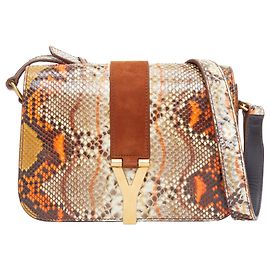Bolsa transversal de couro escalado Chyc da Yves Saint Laurent Marrom