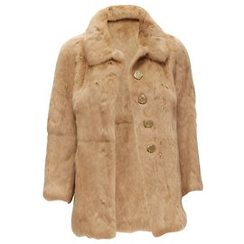 Wintermantel APC mit echten Pelzknöpfen Braun