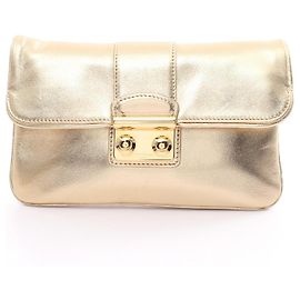 Clutch Slim in Pelle Louis Vuitton Sofia Coppola M95861 D'oro Metallico