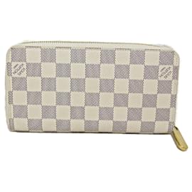 Louis Vuitton-Louis Vuitton Zippy Wallet Damier Azur Ivory N41660-White