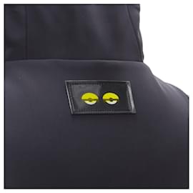 Fendi-Fendi Monster Bug Eye fur trim ski jacket-Black