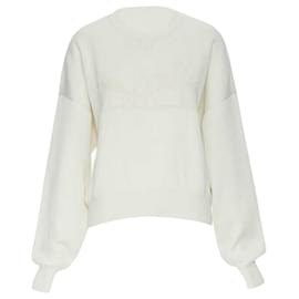 Hermès-Hermes ivory cashmere silk intarsia sweater-Brown,Beige