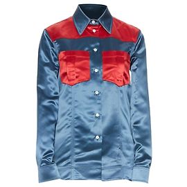 Camicia da cena in acetato Calvin Klein Raf Simons Blu Blu navy