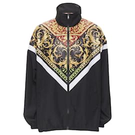 Versace-Versace Le Pop Classique Barocco print nylon track jacket-Black