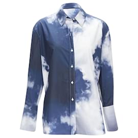 Alexander Mcqueen-Alexander McQueen Sky cloud cotton cuff button down shirt-Blue