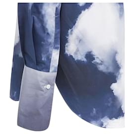 Alexander Mcqueen-Alexander McQueen Sky cloud cotton cuff button down shirt-Blue