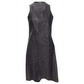 Robe en cuir de vachette usé à coupe brute de Junya Watanabe Noir