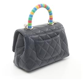 Chanel-Chanel Coco Handle XXS Lambskin Handbag Navy-Blue
