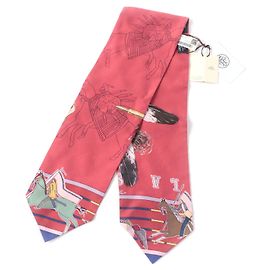 Hermès HERMES PANI LA SHAR PAWNEE Bufanda de Seda Multico/Rojo Multicolor