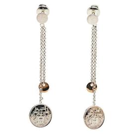 Hermès-Hermes Silver Pink Gold Earrings-Silvery,Metallic