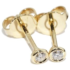 Tiffany & Co-Tiffany Elsa Peretti Diamond Earrings K18YG-Golden,Metallic