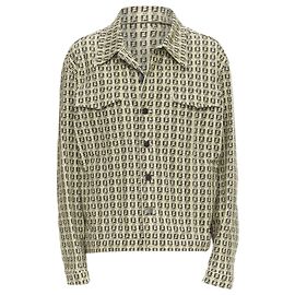 Giacca in cotone Fendi Forever Bamboo FF Zucca monogramma Marrone