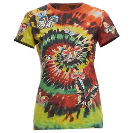 Valentino Garavani T-shirt Valentino Tie Dye con ricamo di farfalla Multicolore