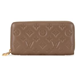 Louis Vuitton-Louis Vuitton Monogram Zippy Wallet M81511-Brown,Beige
