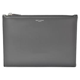 Yves Saint Laurent-Saint Laurent Flap Clutch Bag Grey-Grey