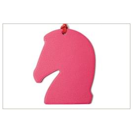 Hermès-Hermes Samarcande Horse Bag Charm Keychain-Pink