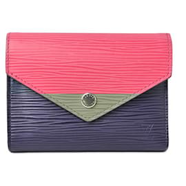 Louis Vuitton-Portefeuille Victorine en cuir Epi Louis Vuitton-Bleu