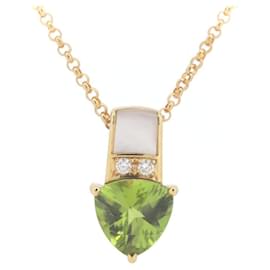 Tasaki-Collier en diamant Tasaki Peridot Shell K18YG-Doré,Métallisé
