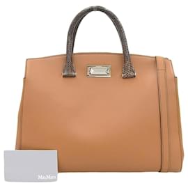 Sac à main 2WAY en cuir python Max Mara Marron