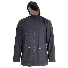 Giacca parka con cappuccio e zip Brunello Cucinelli con tasche in poliamide blu navy Blu Blu navy