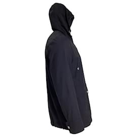 Brunello Cucinelli-Veste parka à capuche zippée Brunello Cucinelli avec poches en polyamide bleu marine-Bleu,Bleu Marine