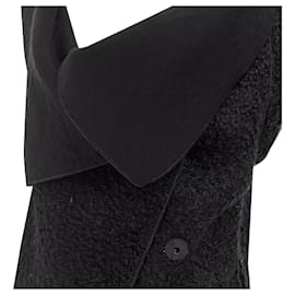 Roland Mouret-Roland Mouret wool mohair blend draped collar sleeveless vest jacket-Black