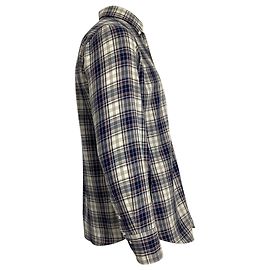 Camicia a quadri con bottoni in cotone multicolore a maniche lunghe Brunello Cucinelli Multicolore