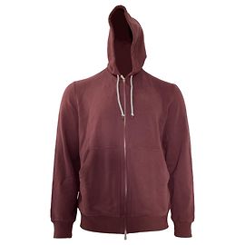 Brunello Cucinelli Kapuzenpullover mit Reißverschluss aus burgunderfarbener Baumwolle Rot Bordeaux
