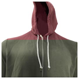 Brunello Cucinelli-Hoodie zippé Brunello Cucinelli en coton bordeaux-Rouge,Bordeaux