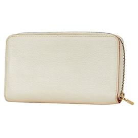 Louis Vuitton-Portefeuille Zippy Suhali Louis Vuitton en cuir blanc-Blanc
