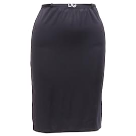 Dolce & Gabbana-Dolce Gabbana Mare Resin Logo Skirt-Black