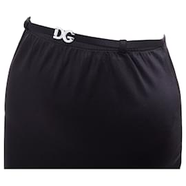Dolce & Gabbana-Dolce Gabbana Mare Resin Logo Skirt-Black