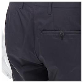 Lanvin-Lanvin Wool Blend Crepe Concealed Fly Tapered Trousers-Black