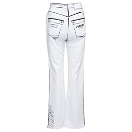 Fendi-Fendi California Sky Joshua Vides Trompe Loeil Illustration Jeans-White