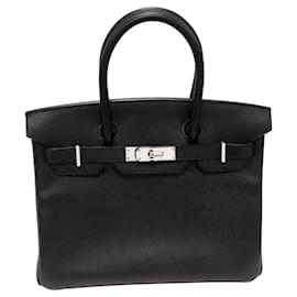 Hermès-Hermes Birkin 30 Epsom Handbag Black Silver Hardware-Black