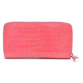 Louis Vuitton-Louis Vuitton Crocodile Tourmaline Zippy Wallet Padlock N94136-Pink