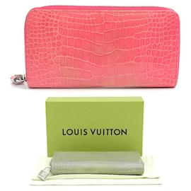 Louis Vuitton-Louis Vuitton Crocodile Tourmaline Zippy Wallet Padlock N94136-Pink