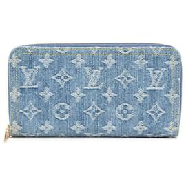 Louis Vuitton-Louis Vuitton Monogram Denim LV Remix Zippy Wallet M82958-Blue