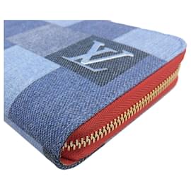 Louis Vuitton-Louis Vuitton Monogram Denim Zippy Wallet M44938-Blue