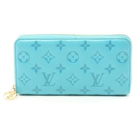 Louis Vuitton-Louis Vuitton Monogram Embossed Leather Zippy Wallet-Blue